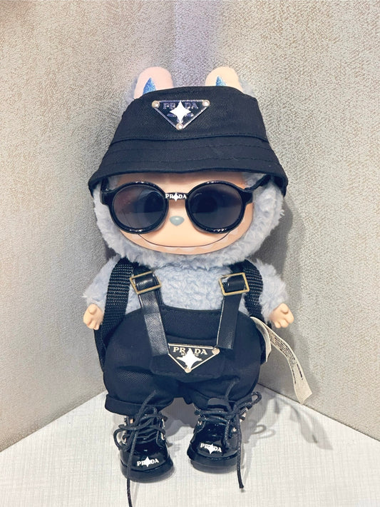 （No doll）Labubu | Cool Black Trendy Set